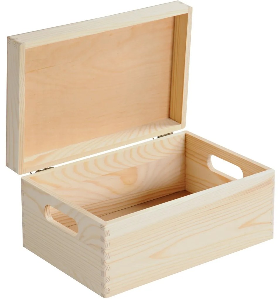 Kesper 69401 Tárolódoboz felnyitható fedéllel, fenyőfa, 29 x 19 x 13,5 cm, S