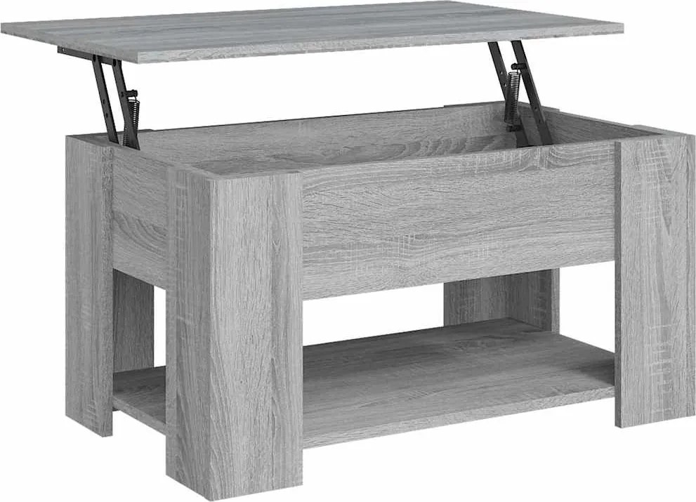vidaXL szürke sonoma színű szerelt fa dohányzóasztal 79 x 49 x 41 cm
