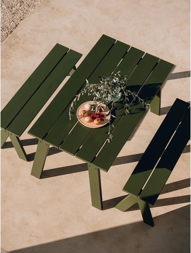 Zöld tömörfa kerti pad Navo – noo.ma