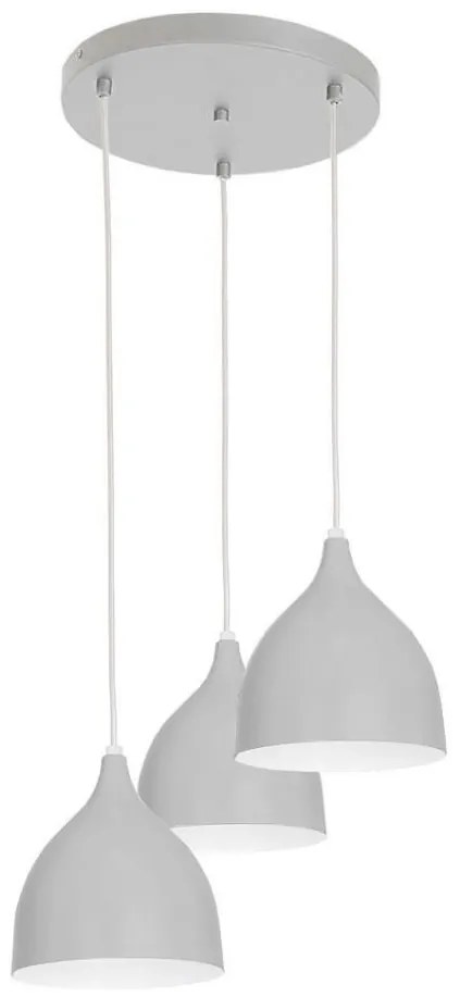 Csillár zsinóron NOAK 3xE27/15W/230V szürke