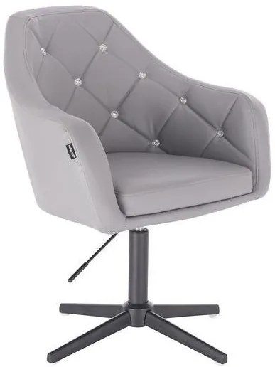 HR830 Szürke modern műbőr szék fekete lábbal