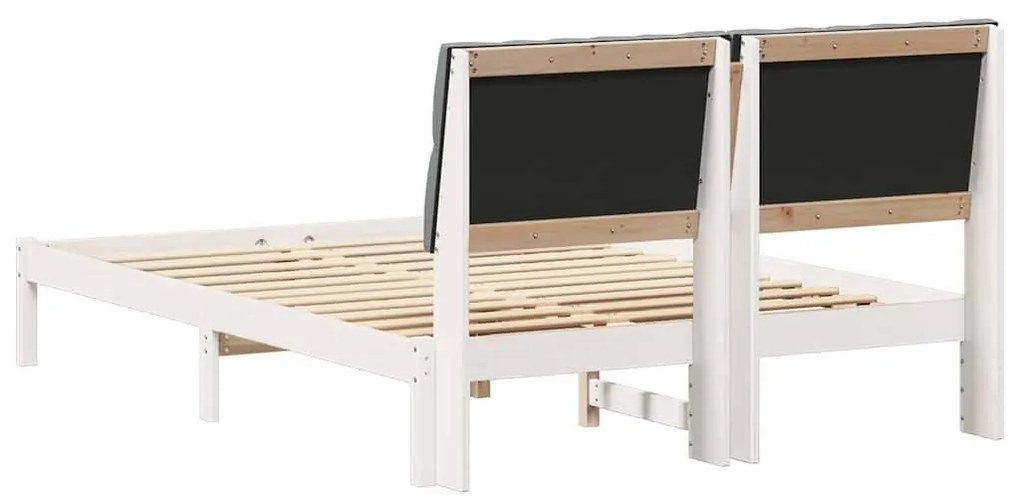 Ágykeret Kárpitozott Fejtámlával fejtámlával Fehér 150 x 200 cm