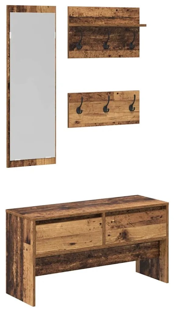 Előszoba bútorkészlet fiókkal Régi fa 90 x 31 x 46.5 cm Faanyag