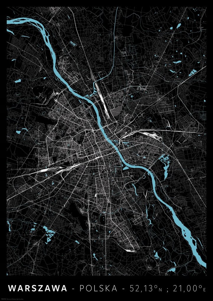 Varsó várostérkép poszter A2 42x59,4 cm