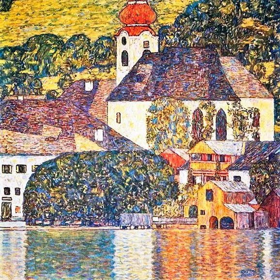 Gustav Klimt - Szt Wolfgang templom üvegkép, falikép