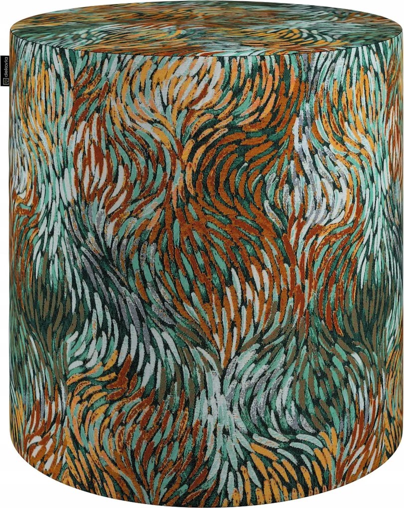 Dekoria Barrel puff zöld-narancssárga