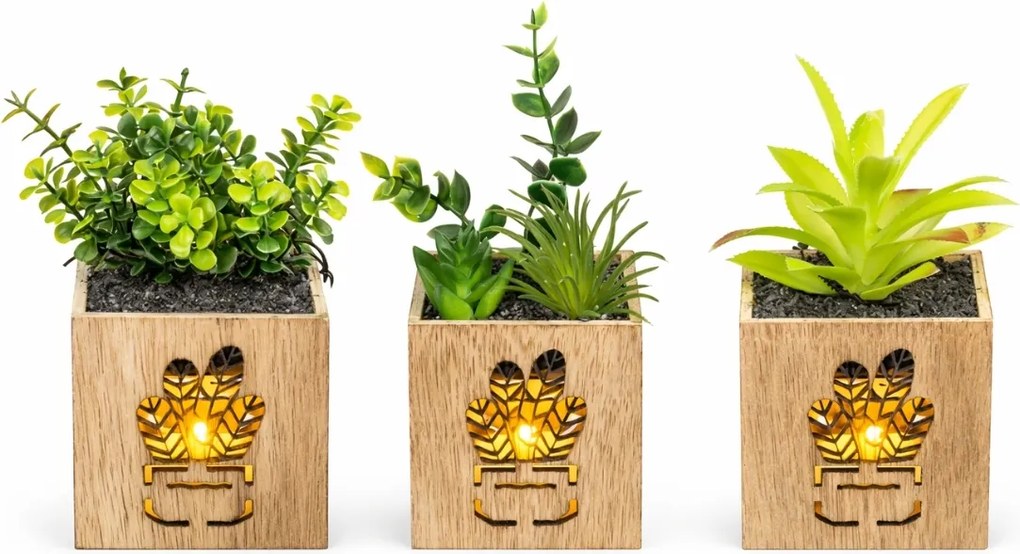 Műnövény kaspóban LED világítással 7,5x15 cm