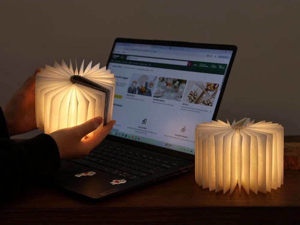 Fekete USB hordozható fénydekoráció BookLight – Gingko