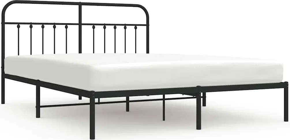 vidaXL fekete fém ágykeret fejtámlával 183 x 213 cm