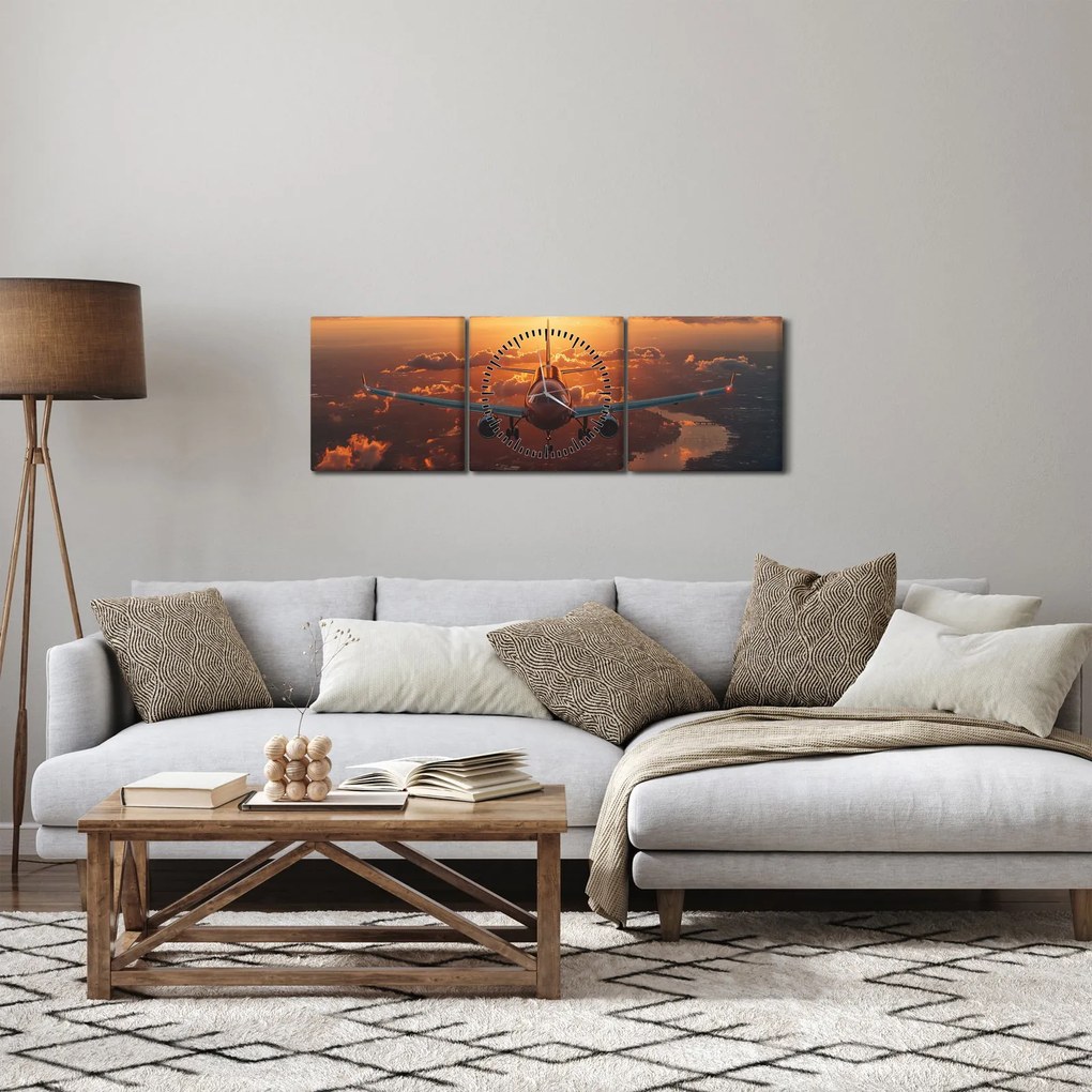 Kép - Szállító repülőgép (órával) (90x30 cm)