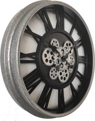 Globo B992528 Falióra, fekete műanyag, üveglap, mozgatható fogaskerekek, római számlap, ø: 508mm, M: 508mm
