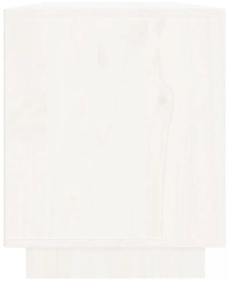 fehér tömör fenyőfa TV-szekrény 110,5x35x44 cm