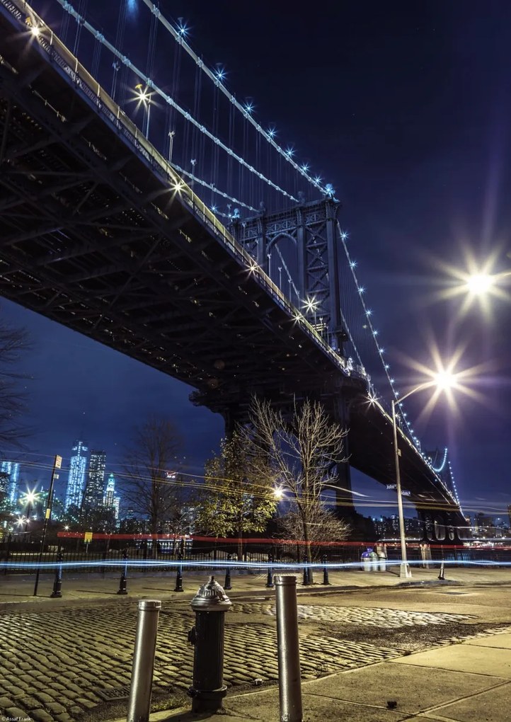 Poszter 29,7x42cm Manhattan híd a keleti folyó felett alkonyatkor, Assaf Fran