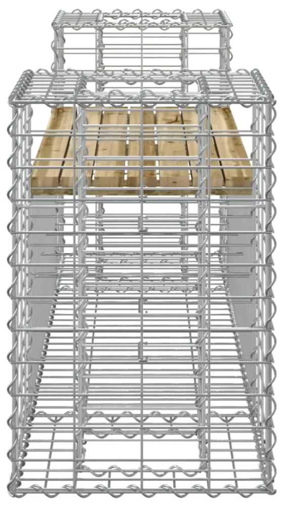 tömör impregnált fenyőfa gabion kerti pad 183x41x60,5 cm