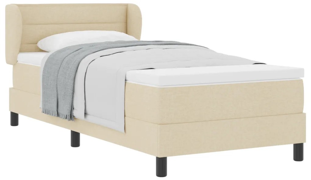 Boxspring Ágy Matrac Krem 90x200 cm Szövet