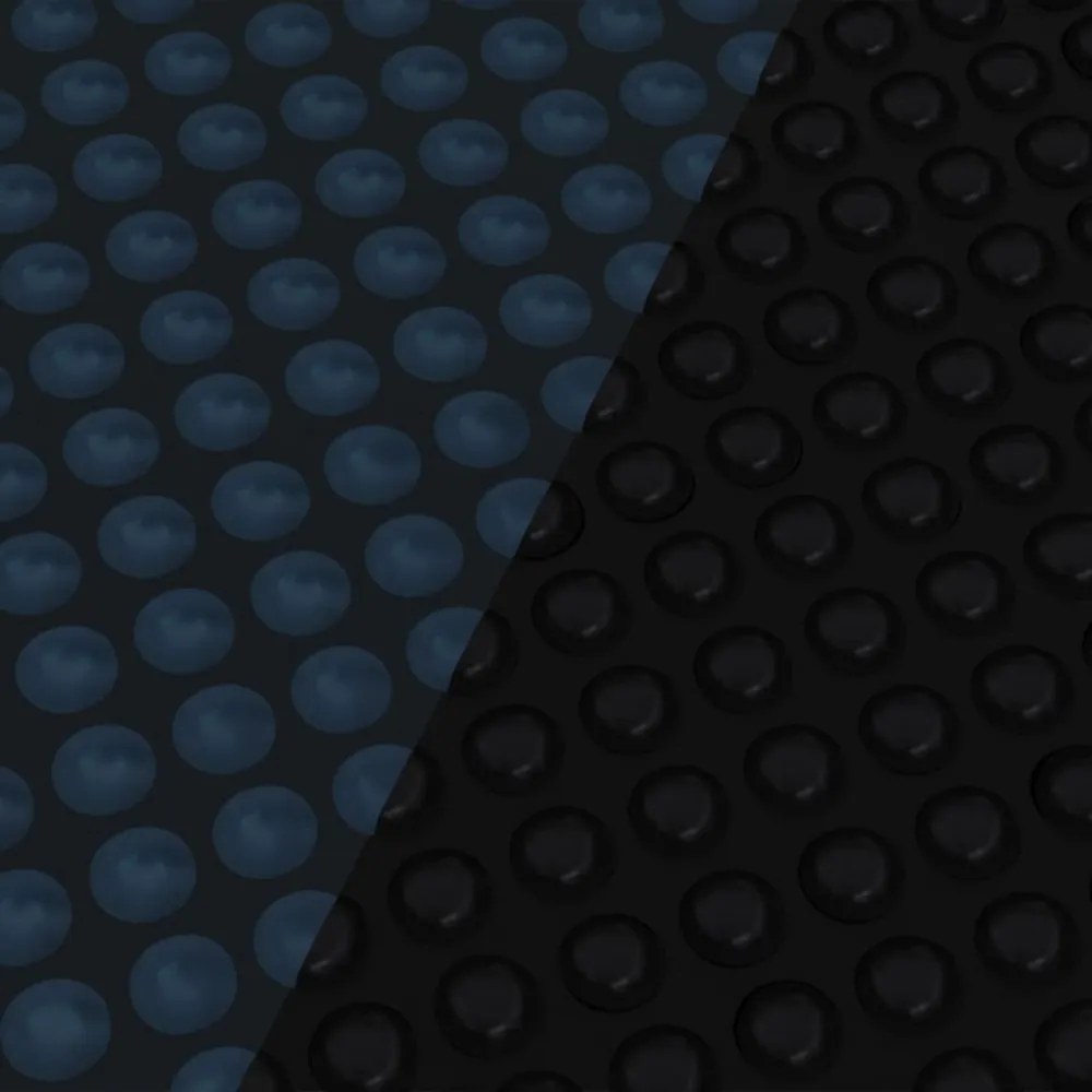 fekete és kék napelemes lebegő PE medencefólia 1000 x 500 cm