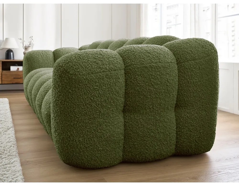 Zöld buklé kanapé 232 cm Hippolyte – Bobochic Paris