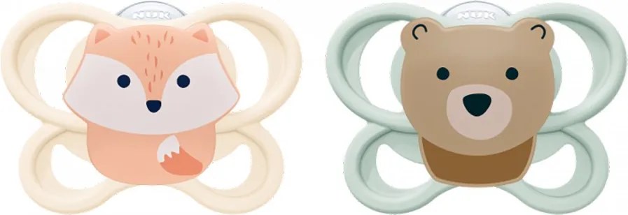 Baba cumi NUK Perfect Match Air FOX/BEAR 0-2m 2db box, vel. 0-2 h