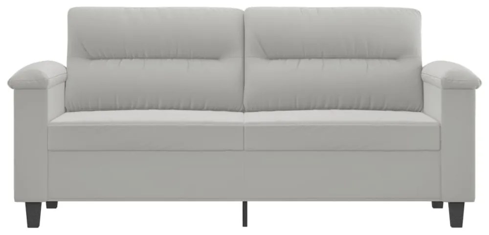 kétszemélyes világosszürke mikroszálas szövetkanapé 140 cm