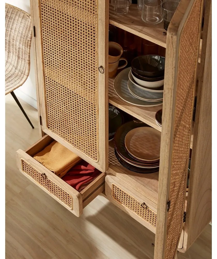 Natúr színű mindifa ruhásszekrény 90x175 cm Nalu – Kave Home