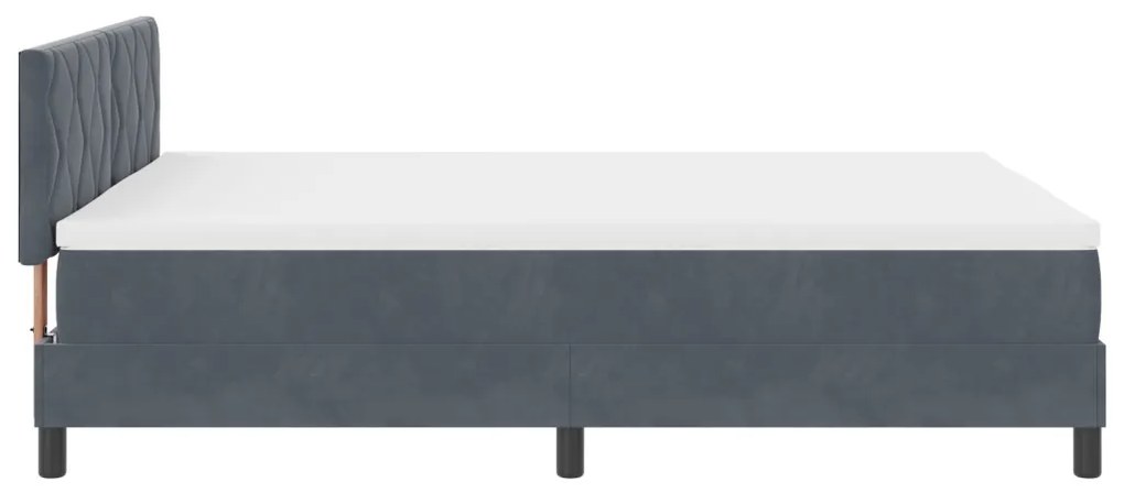 Boxspring Ágy Matresszel és LED világítással Sötétszürke 140x200 cm Bársonyos