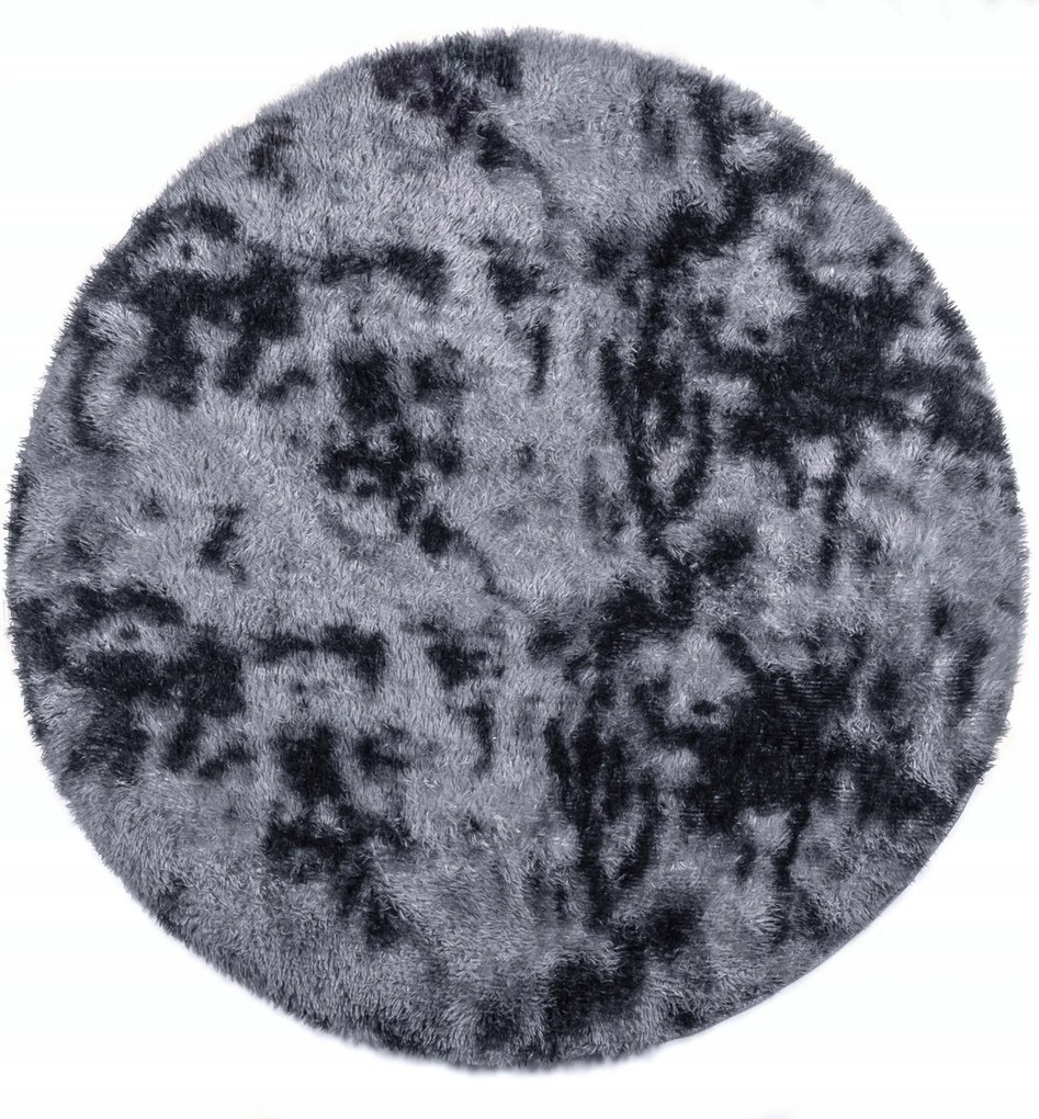Shaggy Szőnyeg Kerek 160CM Szürke Hálószoba Plüss Puha Bolyhos Vastag
