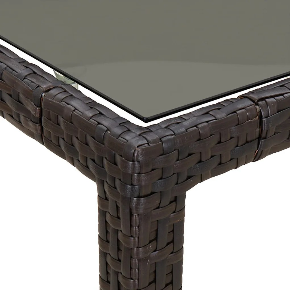 Kerti Étkezőasztal Barna 190x90x75 cm Poli Rattan
