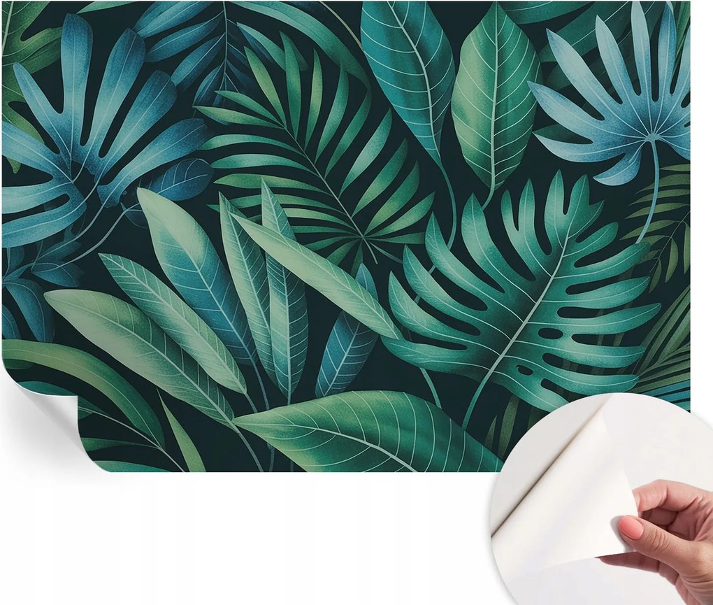 Divatos öntapadós fali tapéta Trópusi levelek 152x104 cm