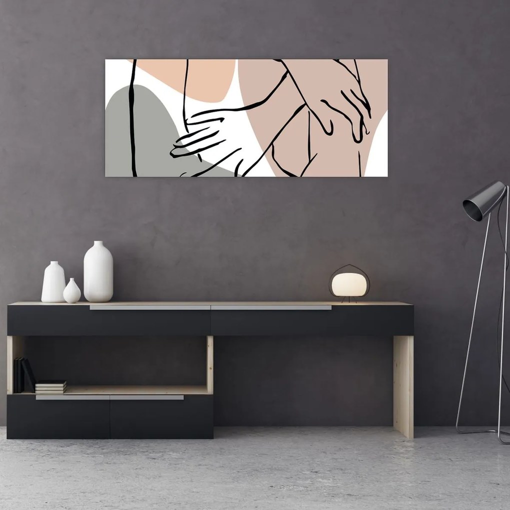 Kép - Női test vonal művészet N⁰2 (120x50 cm)