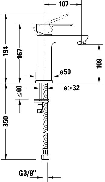 Duravit DC1023002046 - D-CODE mosdócsaptelep matt fekete