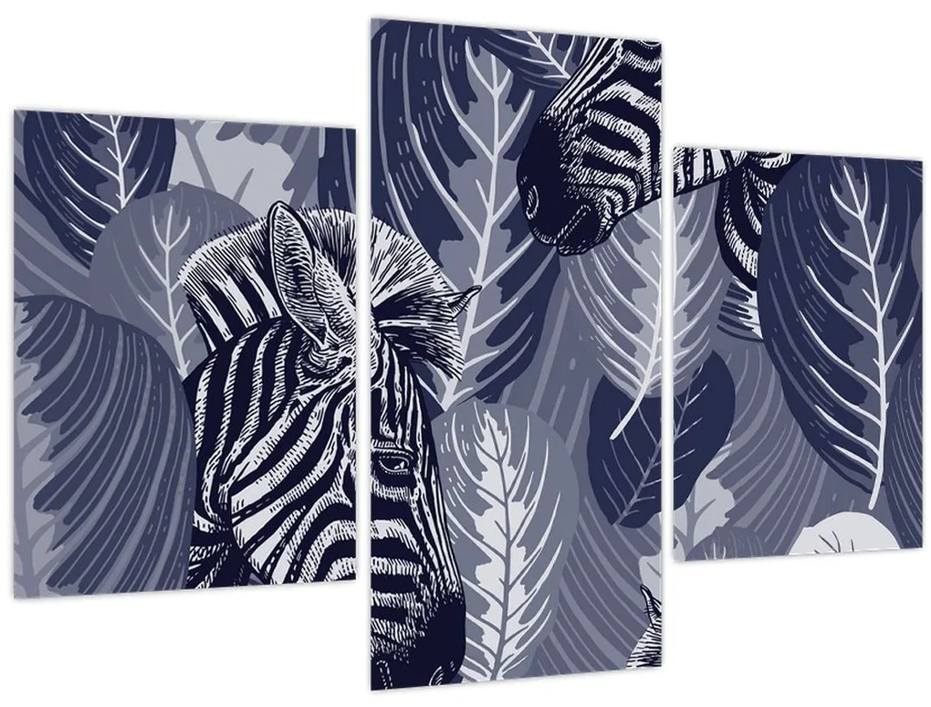 Kép - Kék zebrák (90x60 cm)