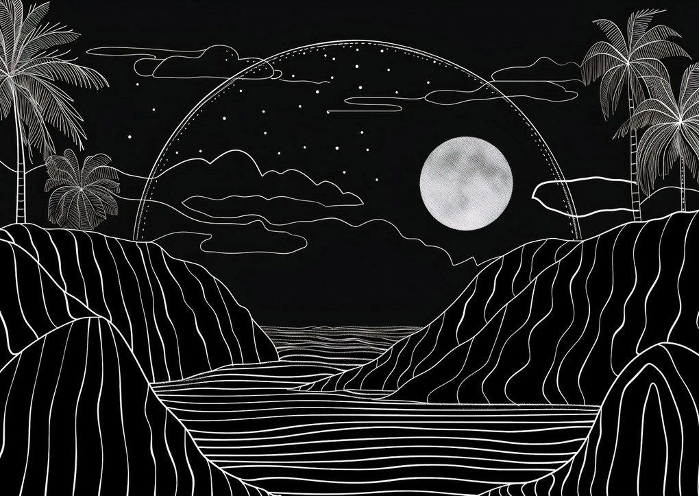 Poszter 84x59,5cm Éjjeli Trópusok aurája