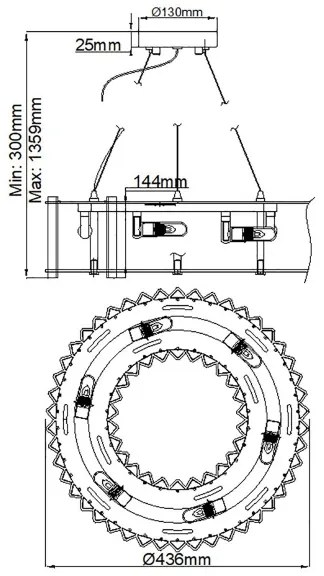 Kichler KL-CRYSTAL-SKYE-P-A- LED Fürdőszobai csillár CRYSTAL SKYE 6xG9/3W/230V IP44