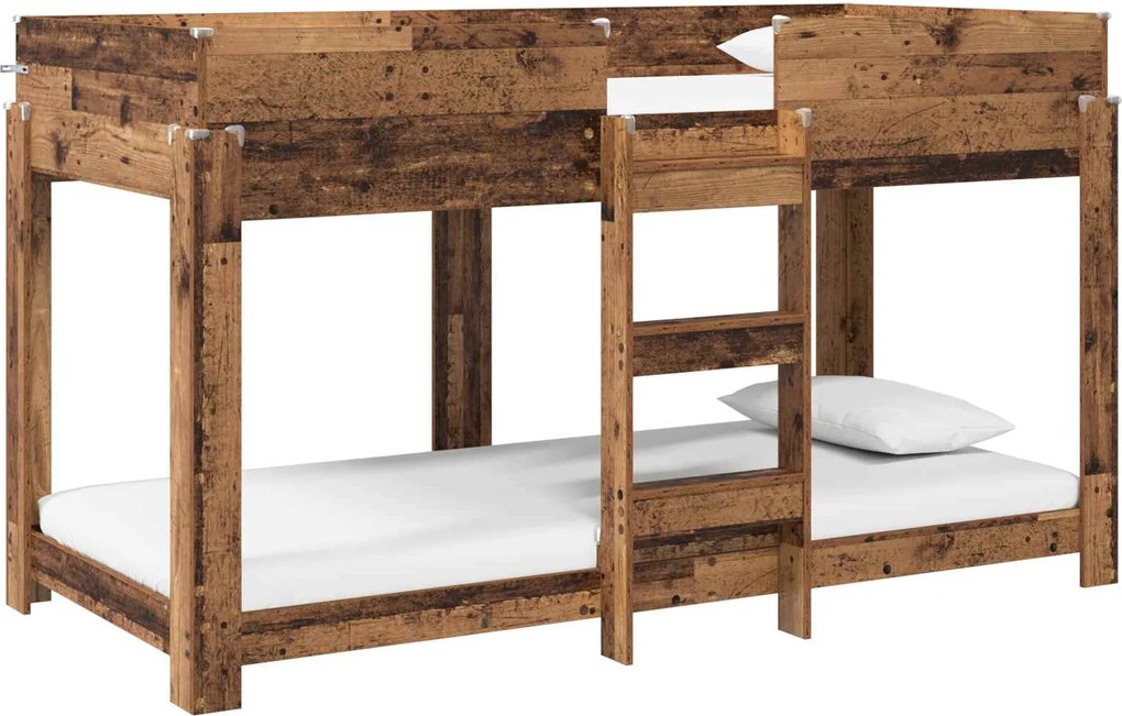 vidaXL Szükidő ágy Öreg fa 100 x 200 cm Faanyag