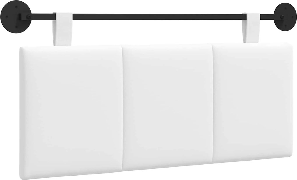 vidaXL Fali Fejtámla Falra szerelhető Fehér 110 x 55 x 5 cm szövet