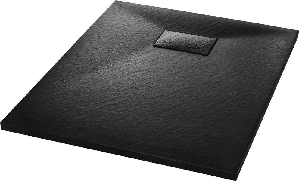 vidaXL fekete SMC zuhanytálca 90 x 70 cm