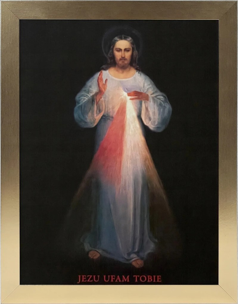 Vászonkép 45x35 Irgalmas Jézus Vilnius Arany Keret