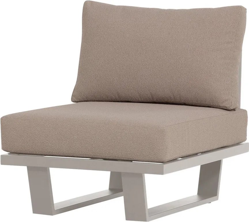 Szürkésbézs fém-párnázott kerti fotel Bear – WOOOD