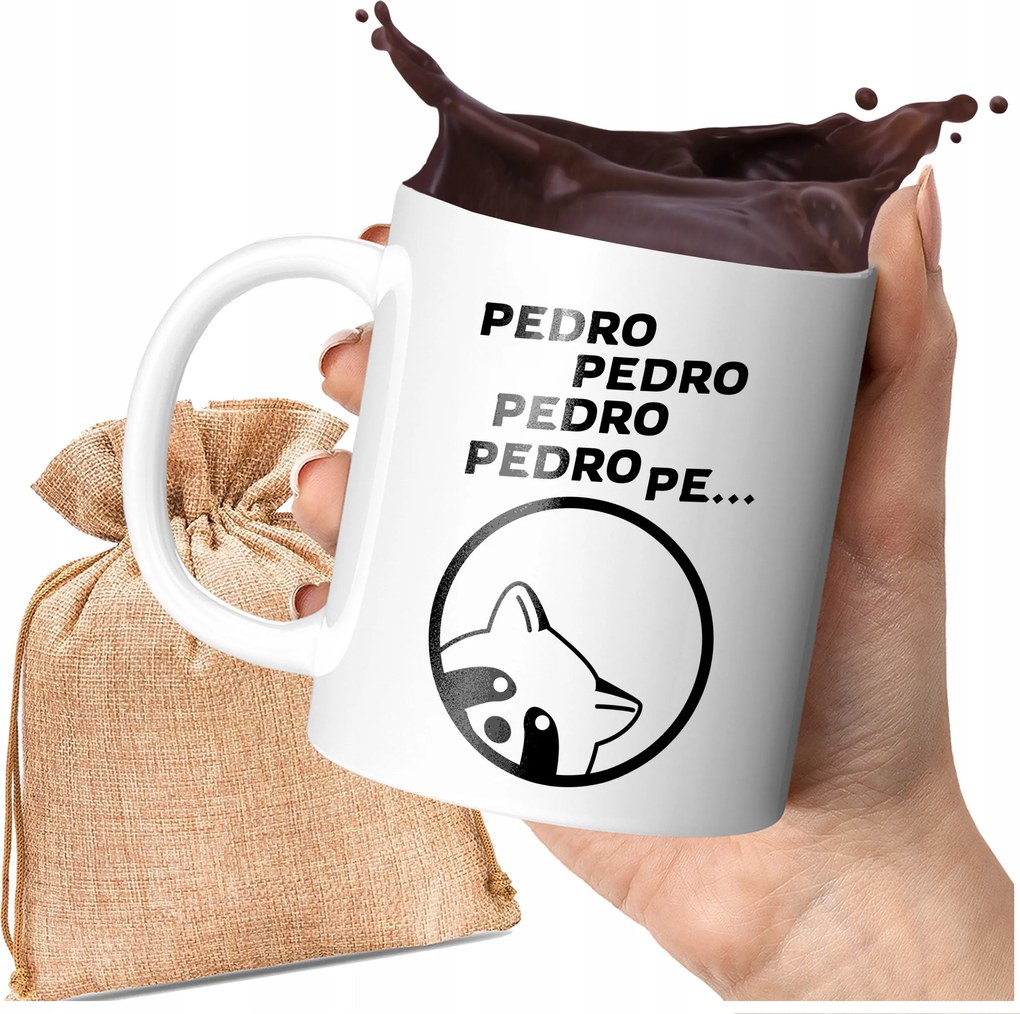 Nyomott Mintás Bögre Tik Tok Mosómedve Pedro Pedro Divatos Nyomott Minta 330 ML