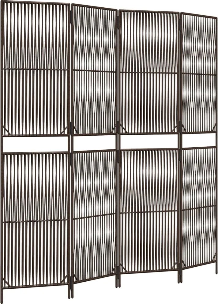 vidaXL barna 4 paneles polyrattan térelválasztó
