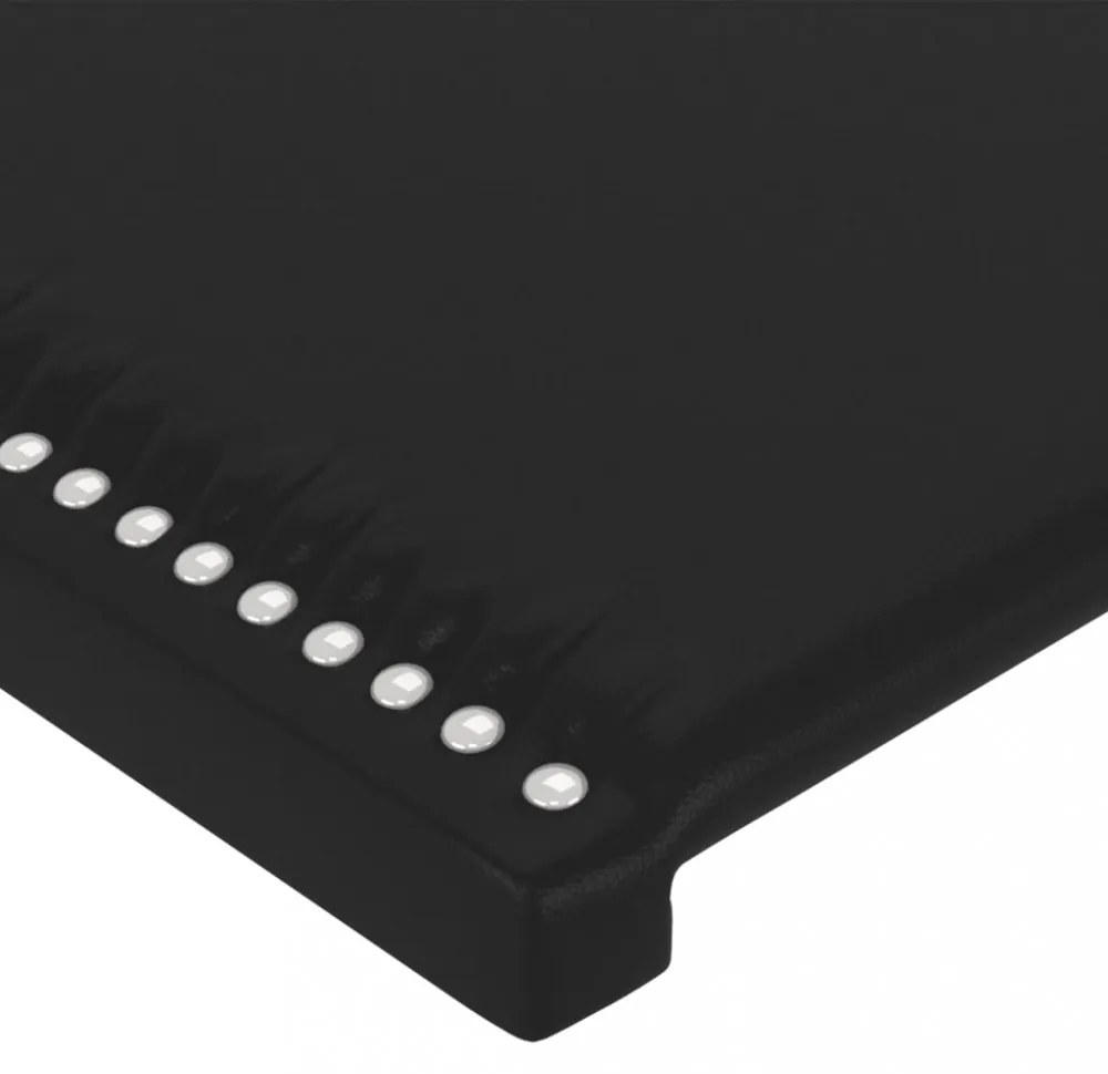fekete műbőr LED-es fejtámla 147 x 16 x 78/88 cm