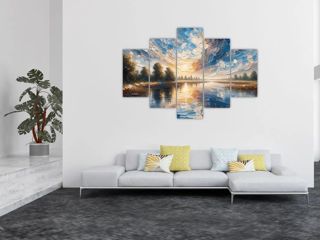 Kép - Napfestmény a víz felett (150x105 cm)