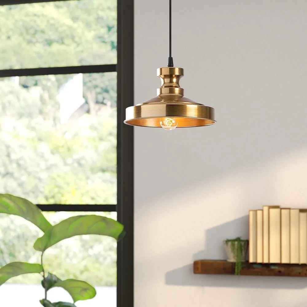 Aranyszínű függőlámpa fém búrával ø 22 cm Berceste – Opviq lights