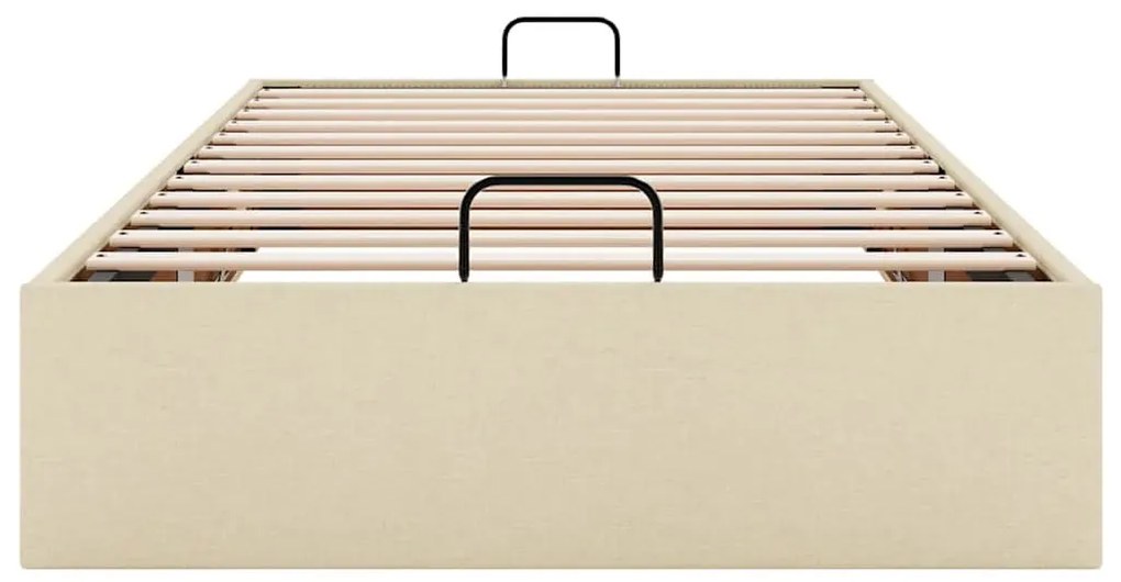 Ottomán ágykeret matrac nélkül krém 80x200 cm szövet