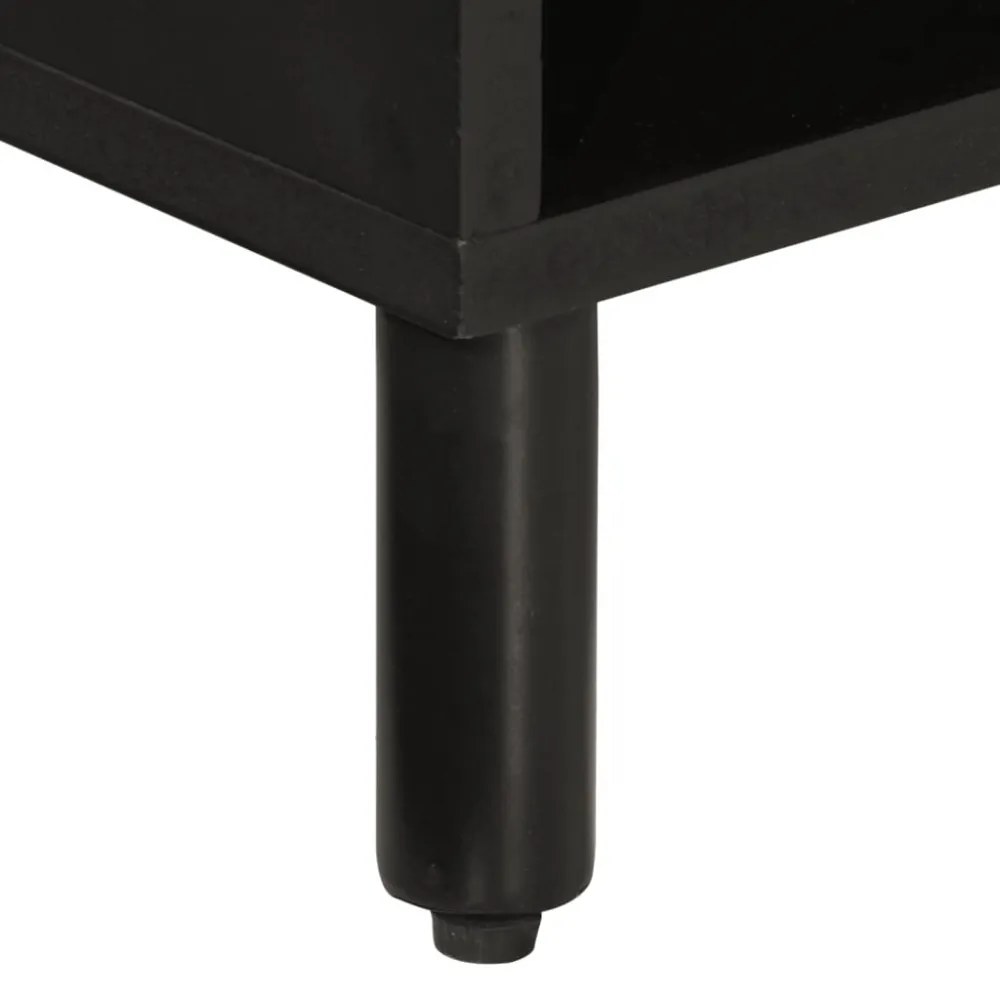 fekete tömör mangófa TV-szekrény 80 x 31 x 46 cm