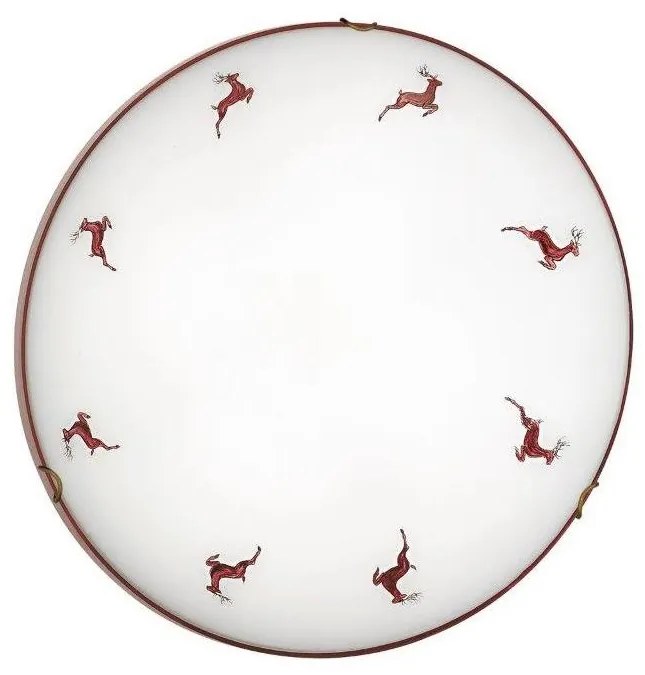 Kolarz 731.13.4.103-Mennyezeti lámpa NONNA 3xE27/60W/230V pr.50cm szarvas piros