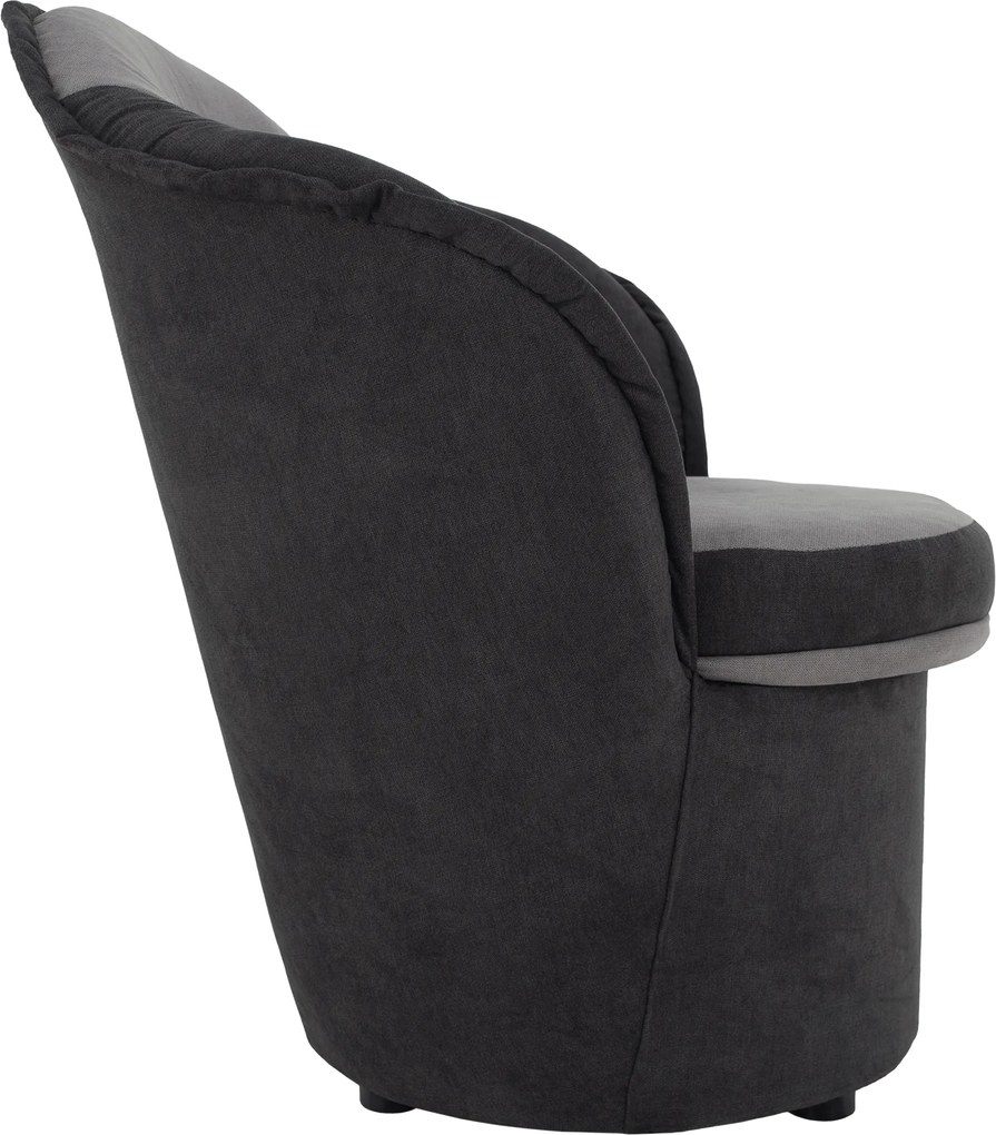 Fotel tárhellyel, sötétszürke/világosszürke, PERSI