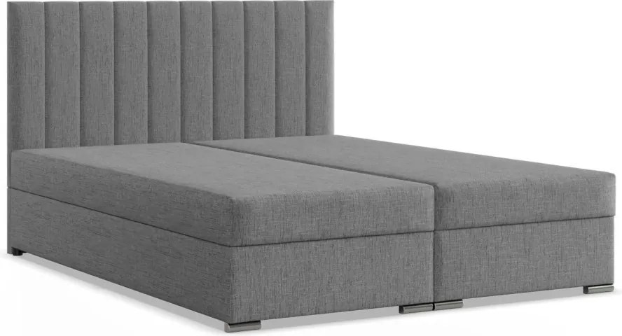 Agen ágy, szövet, 160 x 200, ágyneműtartóval, szürke