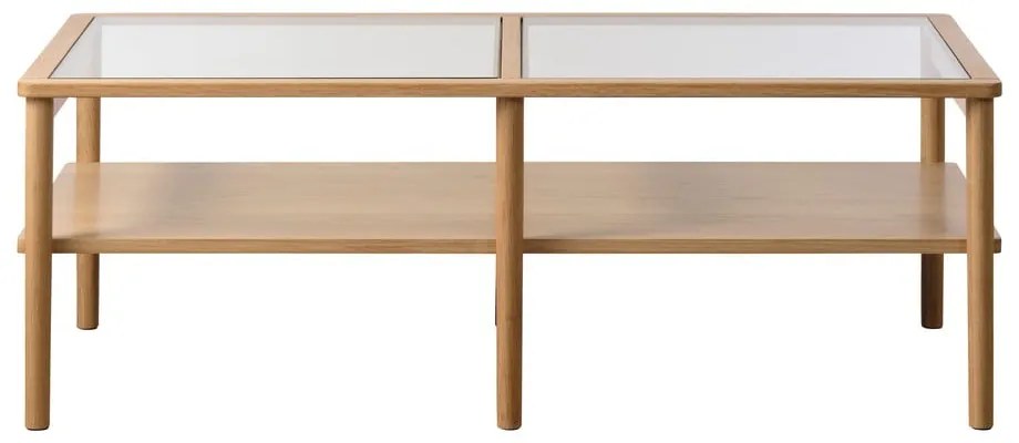Natúr színű üveg dohányzóasztal 60x120 cm Elba – Unique Furniture
