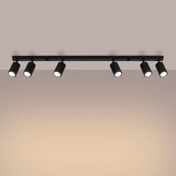 Sollux SL.1585 - Spotlámpa KARBON 6xGU10/10W/230V fekete